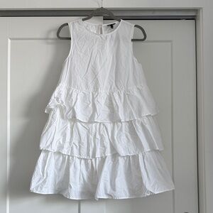 Who What Wear White Tiered Dress